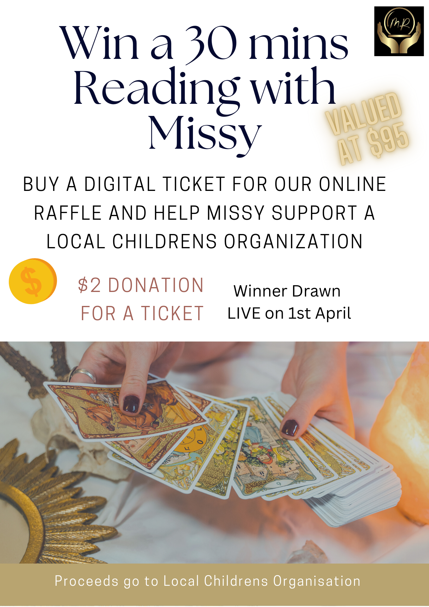 Donation into Raffle for 30mins Free Reading